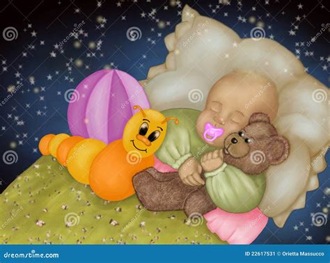 Sweet Dreams Baby Girl Stock Illustration Illustration Of Paternity