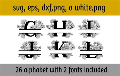 Split Monogram Svgsplit Monogram Svg Alphabetsplit Letter Etsy