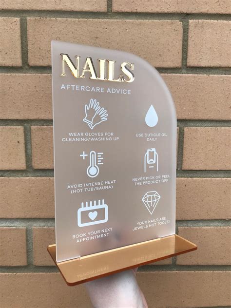 Nails Aftercare Acrylic Sign Beauty Sign Business Sign Spa Sign Salon