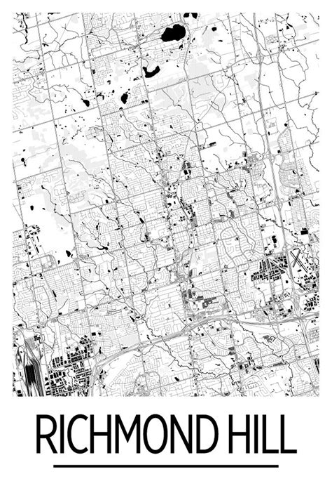 Richmond Hill Ontario Map Poster - Ontario Map Print - Art Deco Series