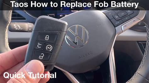 Volkswagen Taos How To Replace Remote Key Fob Battery Youtube