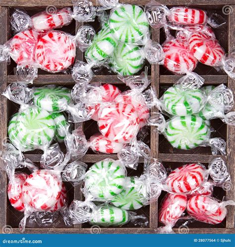 Christmas Peppermint Candy In Box Stock Photo Image Of Christmas