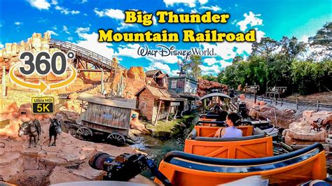 VR 360 5K Big Thunder Mountain Railroad Roller Coaster On Ride POV Walt