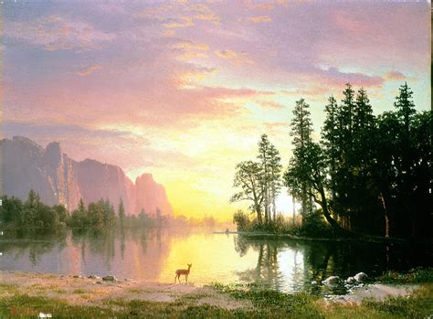 Yosemite Valley Oil On Canvas Photograph By Albert Bierstadt