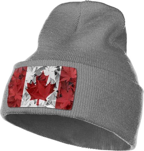 Canada Flag Canadian Maple Leaf Mens And Womens Warm Winter Knit Hats