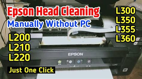 Epson Printer Head Cleaning Eson L200 L210 L220 L300 L350 L360 Youtube