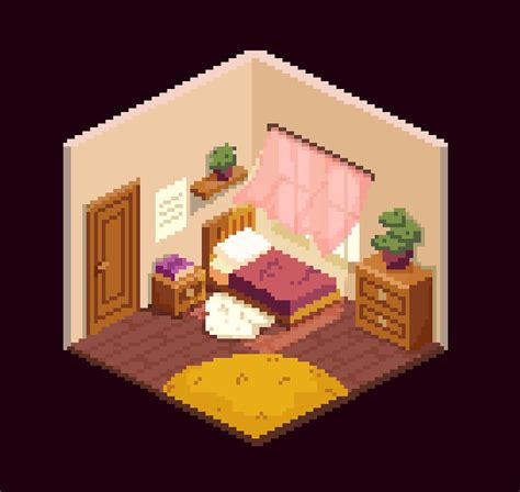 Pixel art room on Behance