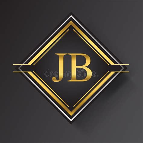 JB Letter Logo In A Square Shape Gold And Silver Colored Geometric