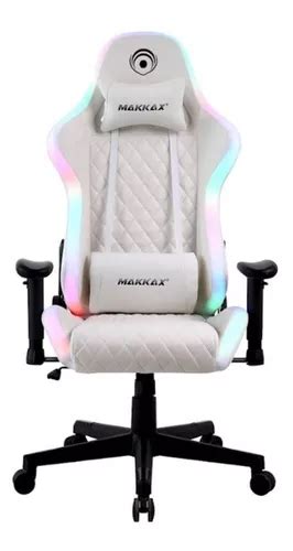 Silla de escritorio MAKKAX Gaming RGB LS2049D gamer ergonómica blanca