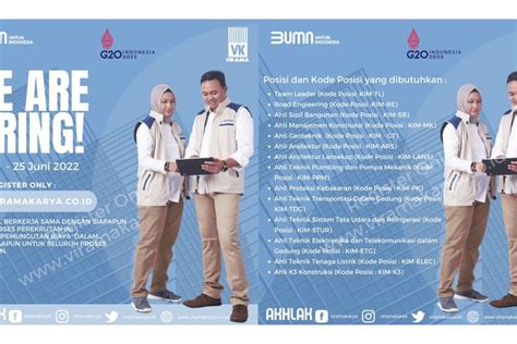 Loker Resmi Bumn Pt Virama Karya Persero Buka Pendaftaran Lowongan