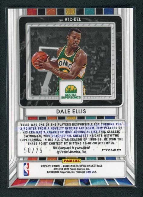 Dale Ellis Auto Panini Contenders Optic Blue All Time