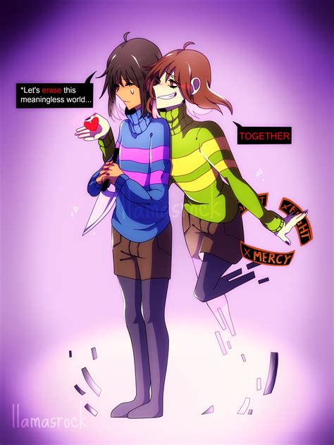 Frisk and Chara by Llamasrock123456 on DeviantArt