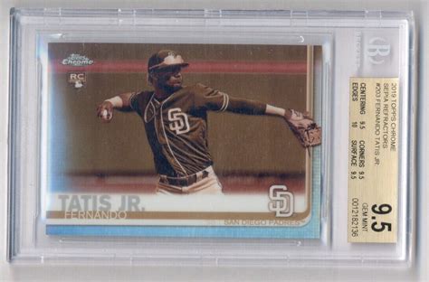 Fernando Tatis Jr Topps Chrome Sepia Refractor Rc True Bgs Gem