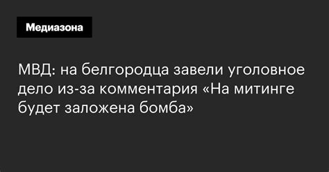 МВД на белгородца завели уголовное дело из‑за комментария На митинге будет заложена бомба