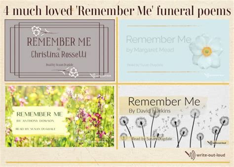 Funeral Poems 4 Remember Me Poems With Text Audio And Printable