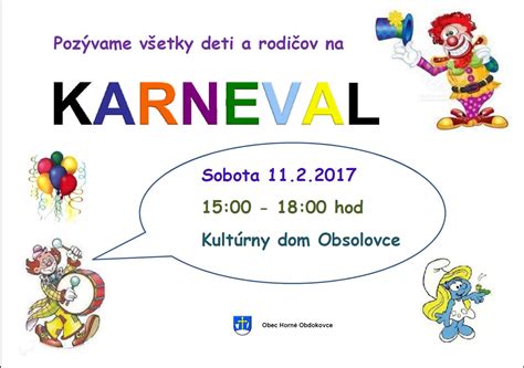 Pozvánka na karneval Horné Obdokovce