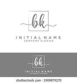 Bk Initial Letter Handwriting Signature Logo Stock Vector Royalty Free