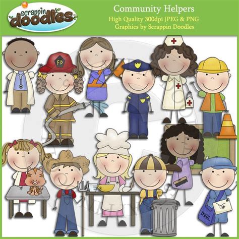 Community Helpers Kids Clipart Community Helpers Downloadable Art ...