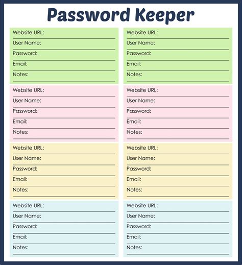 Password Log Sheets 10 Free Pdf Printables Printablee