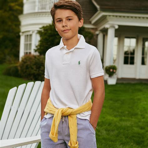 Polo Ralph Lauren Boys White Earth Logo Polo Shirt Childrensalon