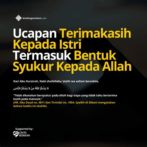 Ucapan Terimakasih Kepada Istri Termasuk Bentuk Syukur Kepada Allah