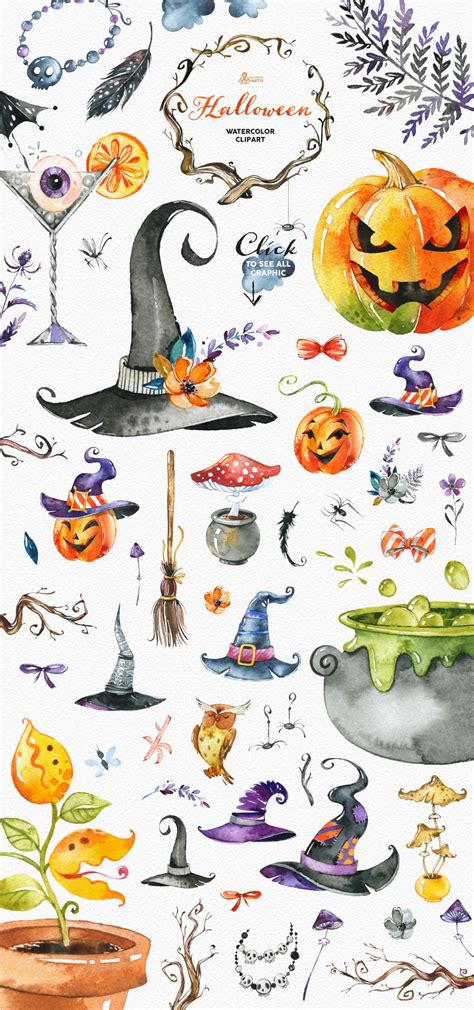 Halloween. Watercolor Collection | Halloween illustration, Dessin ...