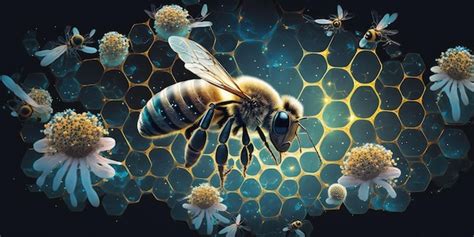 Premium Photo Honey Bee In Outer Space Space Fantasy