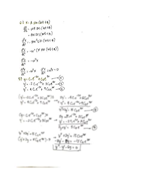 Solution Elimination Of Arbitrary Constants Differential Equations