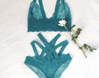 White Lace Lingerie Set Soft Bra And Panties Handmade Etsy