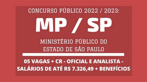 Aberto Concurso De Oficial E Analista De Promotoria I Do Mp Sp