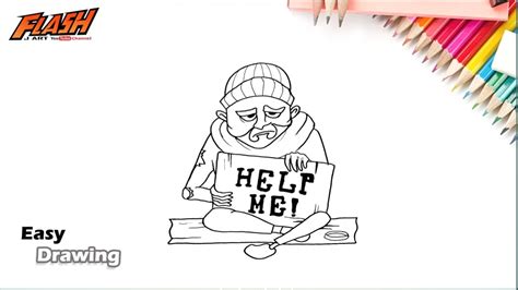 How To Draw Homeless Man Youtube