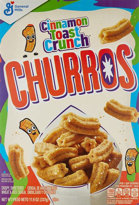 Churros Cinnamon Toast Crunch Breakfast Cereal Crispy Cinnamon Cereal 119 Oz Cereal Box