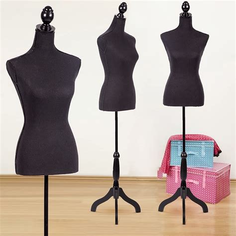 Female Mannequins Torso Dress Form With Wooden Tripod Stand Mannequin