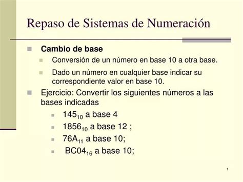 PPT Repaso de Sistemas de Numeración PowerPoint Presentation free