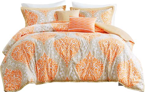 Ette Orange Orangered Twin Comforter Set Rooms To Go