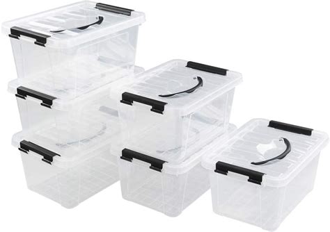 5.5 Xyskin Quart Packs 6 Lids, with Bin Latch Small Box, Storage ...