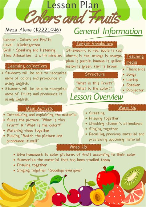 Colors And Fruits Lesson Plans ELL S CLASS