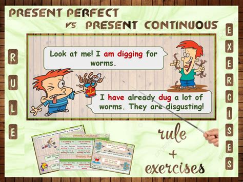 Esl Present Continuous Vs Present Perfect Powerpoint Rule Exercises