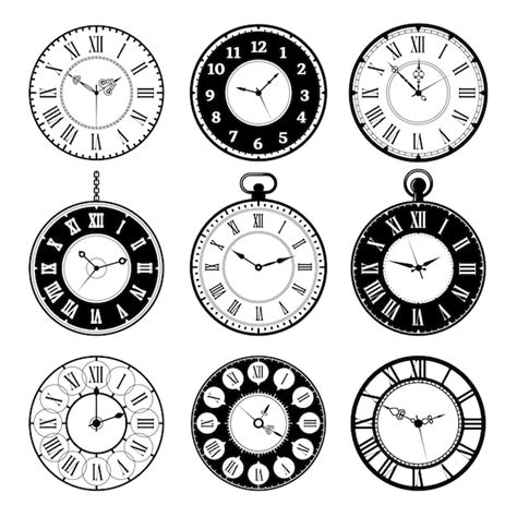 Relojes Retro Conjunto De Imágenes Vectoriales De Colección De Relojes