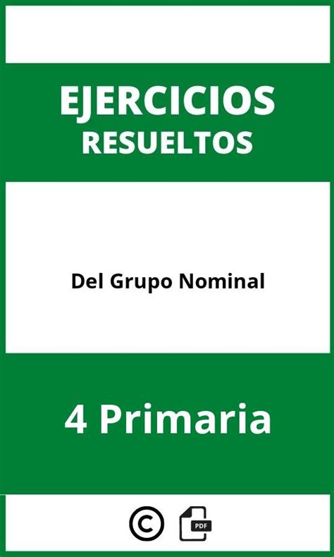 Ejercicios Del Grupo Nominal 4 Primaria PDF 2024