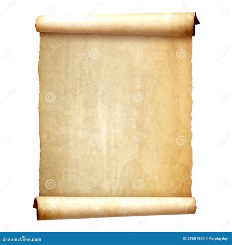 Old Vintage Scroll Isolated On White Background Stock Photo Image Of