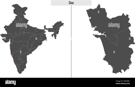 Map Of Goa State Of India And Location On Indian Map Stock Vector Image