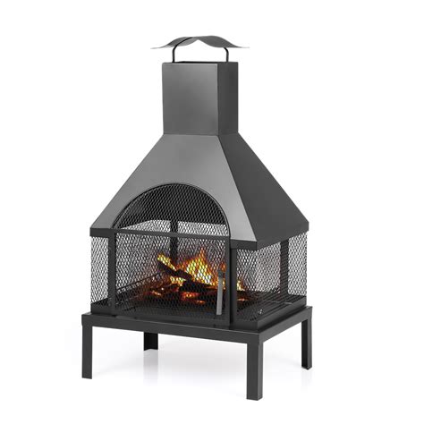 Ikayaa Large Chimney Garden Outdoor Patio Fire Pit