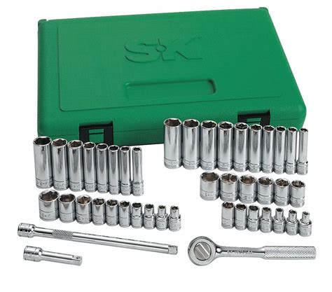 Sk Professional Tools Drive Sae Metric Chrome Socket Wrench Set