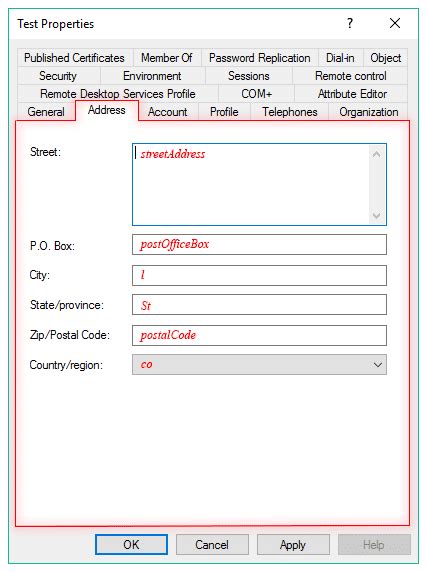 Active Directory Ldap Field Attribute Mappings