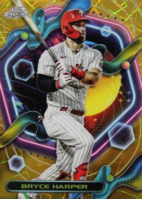 Bryce Harper Topps Chrome Cosmic Gold Interstellar Refractor