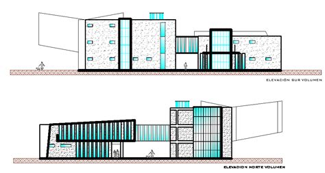 Front Elevation And Back Elevation College Detail Dwg File Cadbull