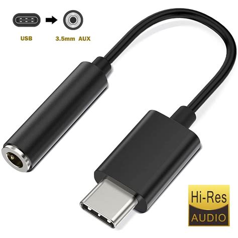 Usb C To 3 5mm Headphone Jack Adapter Cable Type C Audio Headset Connect Dongle Wire Cord For