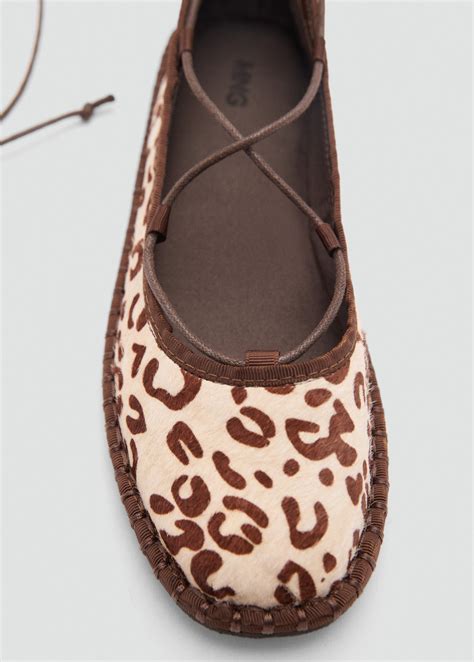 Leopard Print Leather Ballerinas Teen Mango Curaçao