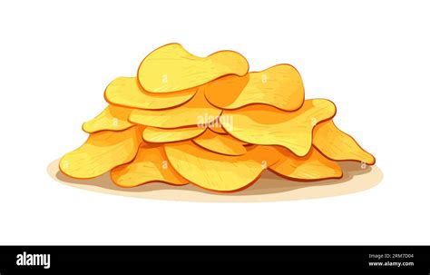 Potato Chips Collection Vector Illustration Chips Vector Illustration